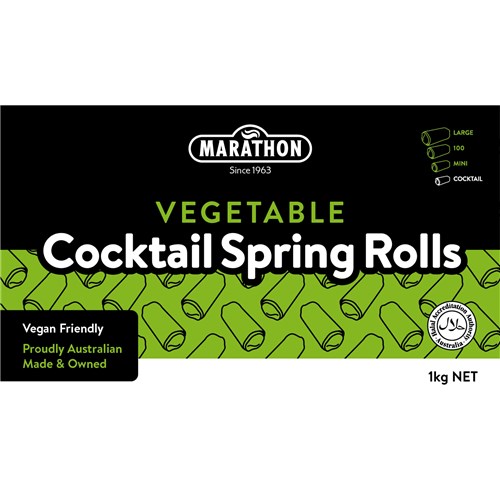 Marathon FS Cocktail Spring Rolls Vegetable MCVR 1kg Front v3